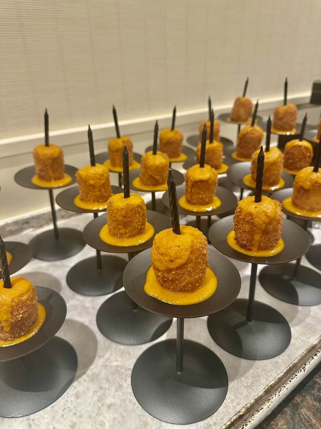 Elegant passed canapé display
