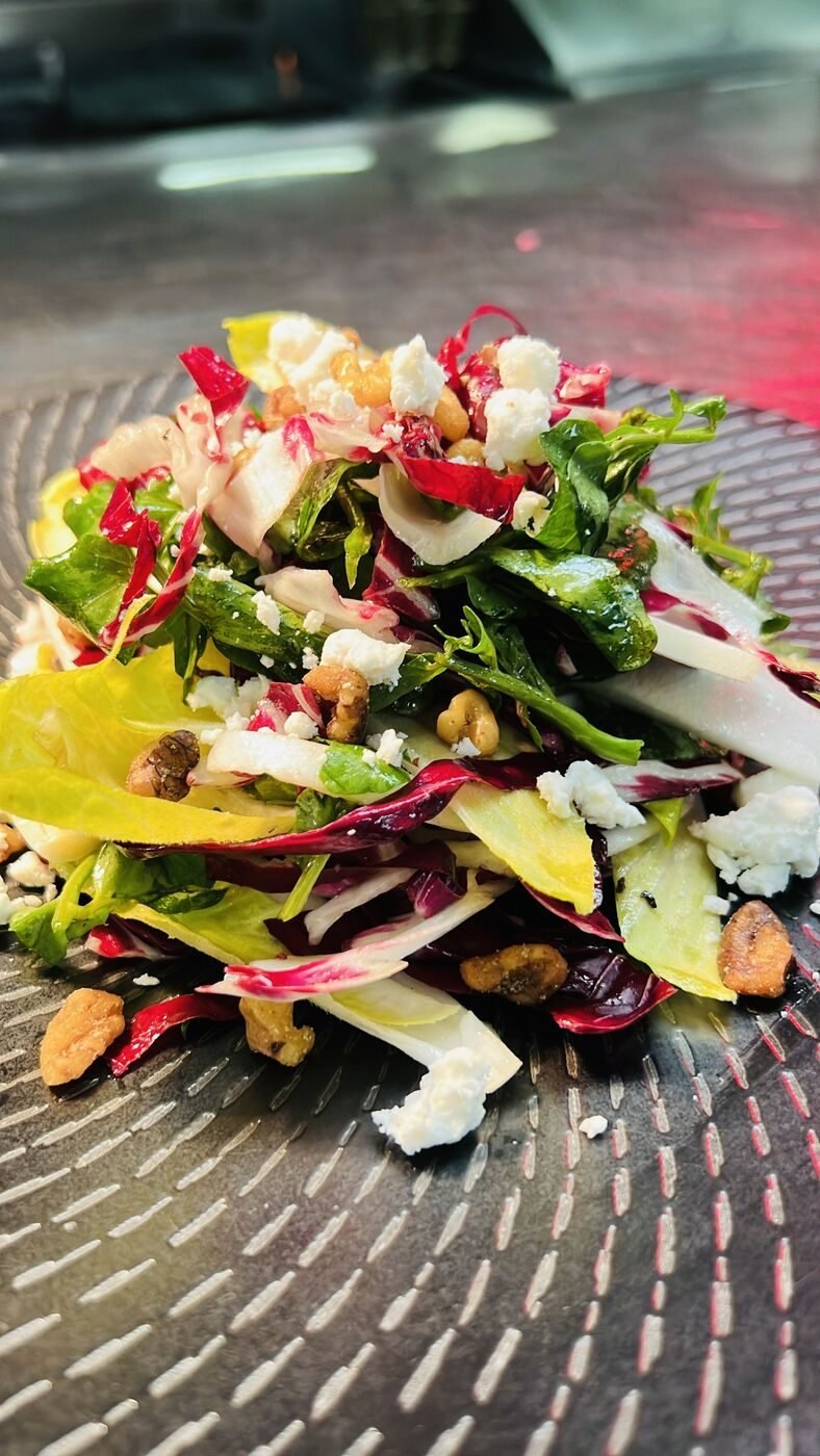 Composed salad with radicchio and walnuts