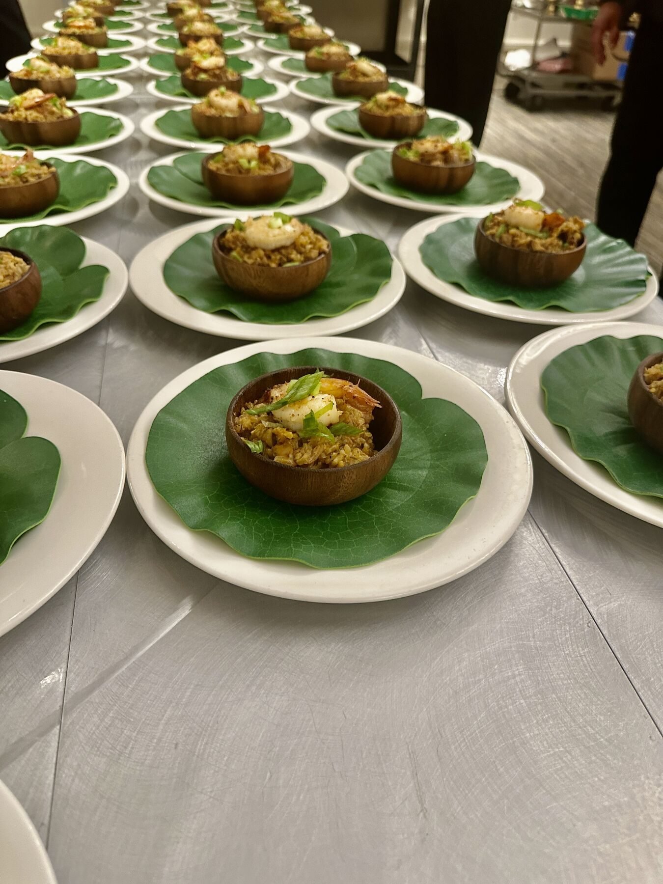 Production-scale plated dishes