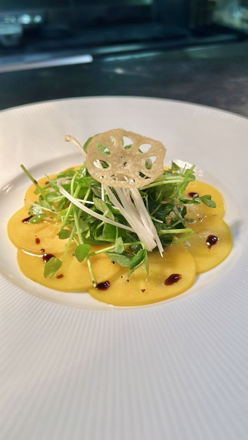 Intimate plated course for a private gathering